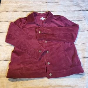Courdaroy jacket wine color size small stretchy